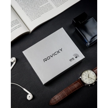 Stylowa banknotówka męska ze skóry naturalnej Rovicky