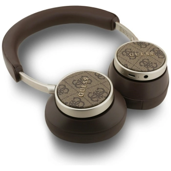 Słuchawki nauszne Guess Bluetooth ENC 4G Classic Logo brązowy