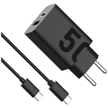 Ładowarka sieciowa Motorola TurboPower   50W Dual USB-C/USB-A z kablem USB-C 1m czarny
