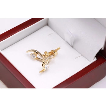 Złote kolczyki z diamentami 0,50ct na prezent eleganckie
