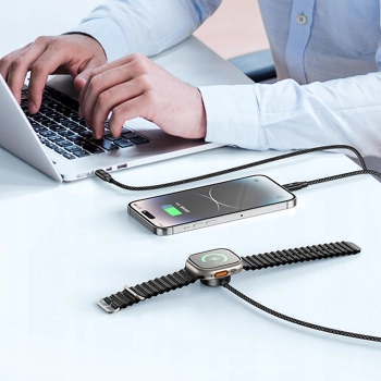 MCDODO ŁADOWARKA INDUKCYJNA DO APPLE WATCH 3W1 KABEL DO IPHONE MACBOOK 100W