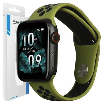 Beline pasek Apple Watch Sport Silicone42/44/45/49mm zielono-czarny green/black