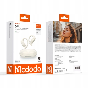 MCDODO SŁUCHAWKI BEZPRZEWODOWE DOUSZNE BLUETOOTH 5.4 Z MIKROFONEM ETUI CLIP