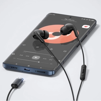 Słuchawki przewodowe Xiaomi BHR8930GL dokanałowe USB-C z pilotem - czarne