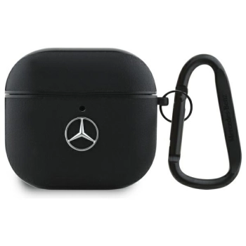 Mercedes MEA4CSLBK AirPods 4 cover       czarny/black Leather Metal Logo