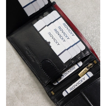 Klasyczny skórzany portfel z systemem RFID Protect — Rovicky