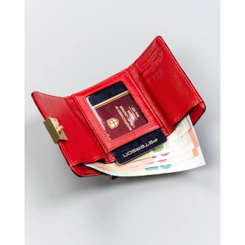 Portfel damski lakierowany mały Peterson portfelik na bigiel z RFID prezent