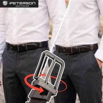 Peterson zestaw portfel+pasek PTN 1549L-125-LK-BW