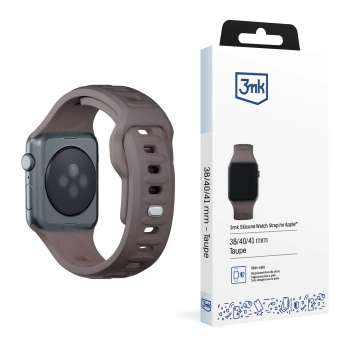 38/40/41/42 mm Taupe (small) - 3mk Silicone Watch Strap for Apple