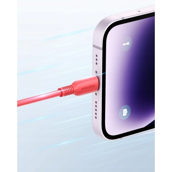 INNOSTYLE JAZZY KABEL USB-C LIGHTNING MFI SZYBKIEGO ŁADOWANIA DO IPHONE KEVLAR 1M CZERWONY