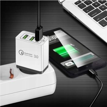 CO2 SZYBKA ŁADOWARKA SIECIOWA 3X USB DO SAMSUNG TELEFONU QUICK CHARGE 3.0 18W