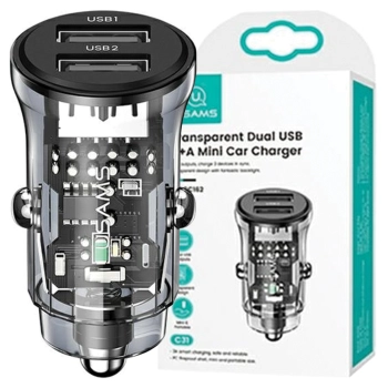 USAMS Ład. sam. C31 3A 2xUSB-AFast Charge czarny/black CC162CC01(US-CC162)