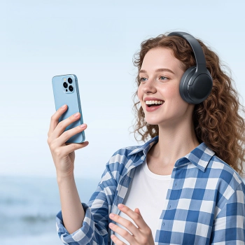 Słuchawki bezprzewodowe Baseus Bass BH1 Lite nauszne Bluetooth 6.0 - czarne