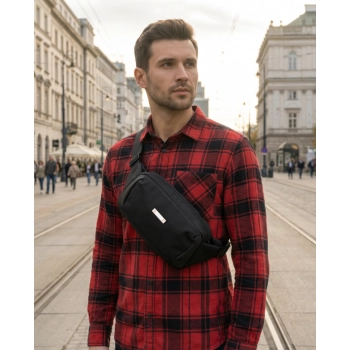 Saszetka miejska męska nerka na ramię z paskiem crossbody Peterson