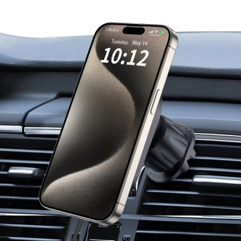 TECH-PROTECT MM15W-V6 MAGNETIC MAGSAFE DASHBOARD & VENT CAR MOUNT WIRELESS CHARGER 15W BLACK/INTERIOR
