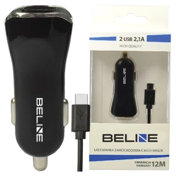 Beline Ład. sam. 2xUSB + USB-C 2,1Aczarna/black