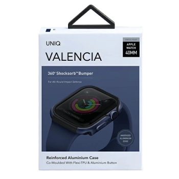 UNIQ etui Valencia Apple Watch Series4/5/6/SE 40mm. niebieski/atlantic blue