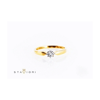 Pierścionek zaręczynowy brylantem 0,15ct złoto 750 Exclusive