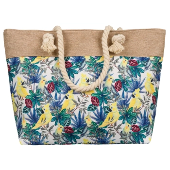 Modna torebka w kwiaty na zakupy plażę shopper