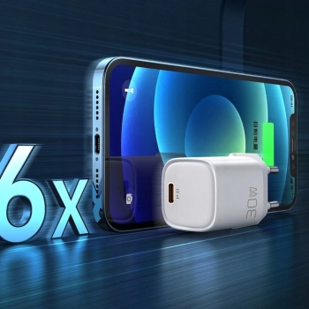 MCDODO SZYBKA ŁADOWARKA SIECIOWA DO TELEFONU ZASILACZ USB-C GAN PD QC - 30W