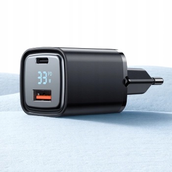 MCDODO SZYBKA ŁADOWARKA SIECIOWA DO TELEFONU 2X USB USB-C GAN 33W MIERNIK