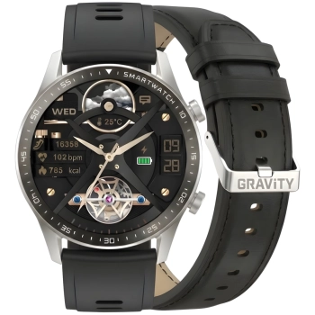 Smartwatch Gravity Srebrny 2 Paski GT10-7