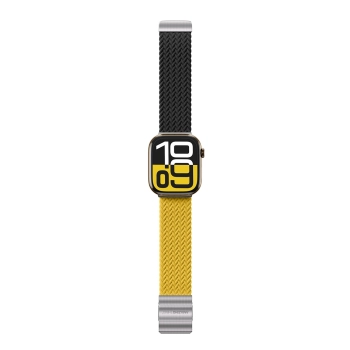 Zestaw 2 pasków AMAZINGTHING Blend Band do Apple Watch 45 / 46 / 49 mm - żółto-czarny / czarny