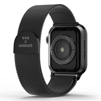 SuperDry Watchband Apple Watch 38/40/41mm Series 1/2/3/4/5/6/7/8/SE/SE2 Chainmail czarny/black 41681