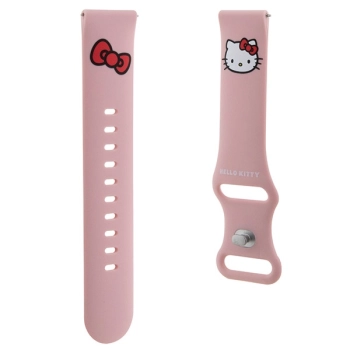 Hello Kitty Pasek Uniwersalny HKUWMSCHBLP Silicone Kitty Head różowy/pink strap 20mm