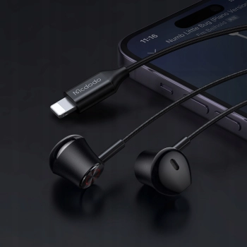 MCDODO SŁUCHAWKI DOUSZNE PRZEWODOWE Z MIKROFONEM DO LIGHTNING IPHONE 13 14
