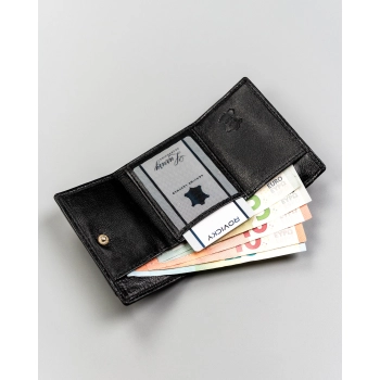 Portfel męski mały slim wallet skóra naturalna cienki skórzany zatrzask