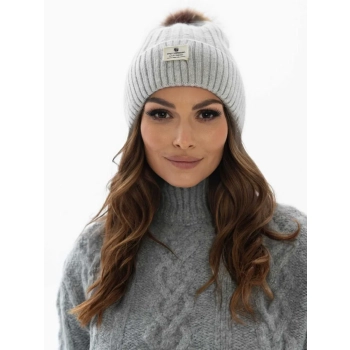 Czapka PTN elegancka stylowa do codziennego noszenia grey