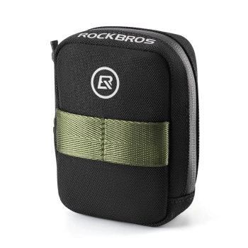 Mini torba podsiodłowa Rockbros z uchwytem na naboje CO2 - czarno-zielona