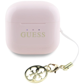 Słuchawki TWS Guess Glossy Effect        Printed Classic Logo & Charm różowy