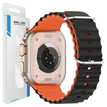 Beline pasek Apple Watch Silicone Waves38/40/41mm czarno-pomarańczowy /black-orange box