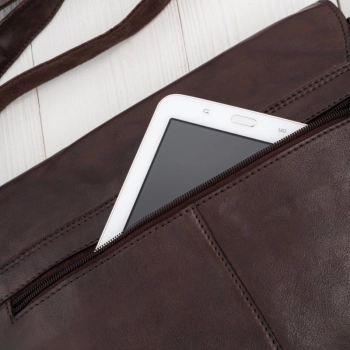Torba męska na laptopa skórzana brązowa do pracy A4 Paolo Peruzzi SL-14-BR