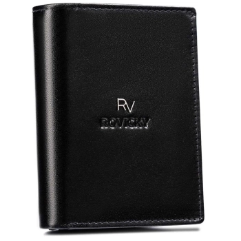Rozbudowany portfel męski ze skóry naturalnej z systemem RFID - Rovicky