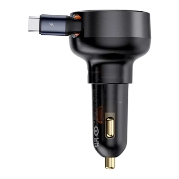 Ładowarka samochodowa Baseus Enjoyment Pro z kablem USB-C, 60W (czarna)
