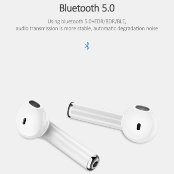 USAMS Słuchawki Bluetooth 5.0 TWS LUseries bezprzewodowe biały/white BHULU01 (US-LU001)