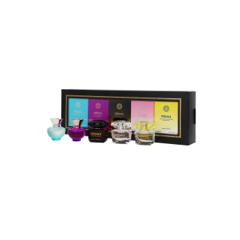 Zestaw Versace Miniatures Collection: Dylan Turquoise Edt 5ml + Dylan Purple Pour Femme Edp 5ml + Crystal Noir Edt 5ml + Bright Crystal Edt 5ml + Yell