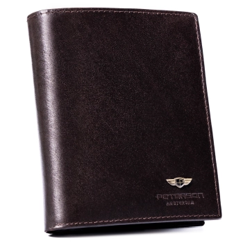Portfel męski skórzany pojemny RFID skóra premium PETERSON na prezent