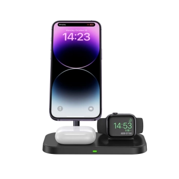 TECH-PROTECT QI15W-A22 3IN1 MAGNETIC MAGSAFE WIRELESS CHARGER BLACK