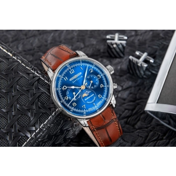 Zegarek Męski ZEPPELIN Mediterranee Moonphase 9636-3 + BOX