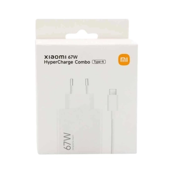 Ładowarka sieciowa Xiaomi BHR9465EU 67W 6.2A USB-A z kablem USB-C - biała