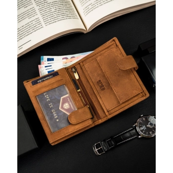 Nubukowy portfel męski z systemem RFID Protect — Peterson