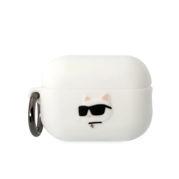Karl Lagerfeld KLAP2RUNCHH AirPods Pro 2 (2022/2023) cover biały/white Silicone Choupette Head 3D