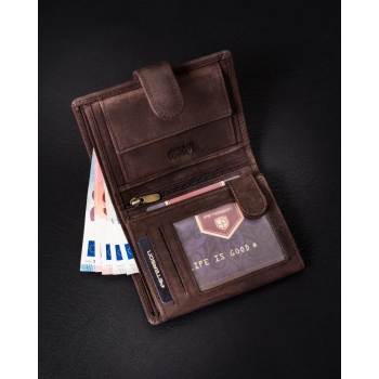 Nubukowy portfel męski z systemem RFID Protect — Peterson