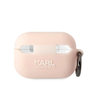 Karl Lagerfeld KLAP2RUNIKP AirPods Pro 2 (2022/2023) cover różowy/pink Silicone Karl Head 3D