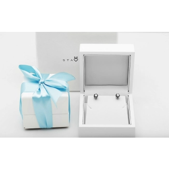 Piękne kolczyki z czarnymi diamentami 2,80ct w białym złocie