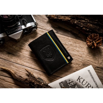 Skórzany portfel męski w orientacji pionowej z systemem RFID — Peterson